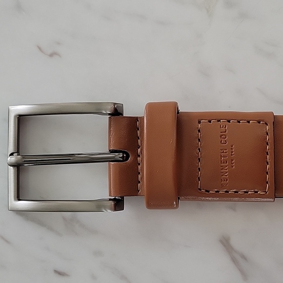 Kenneth Cole Men's Brown Leather Belt - Picture 5 of 7